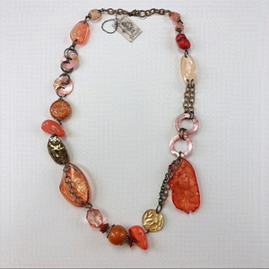 TRESKA Peach Bellini statement necklace
